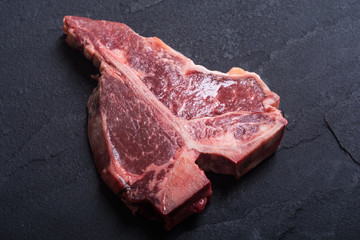 Raw steak of porterhouse beef meat