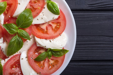 Caprese salad with mozzarella
