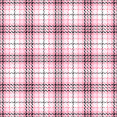 Roze tartan naadloze vector patronen. Geruite geruite textuur. Geometrische vierkante achtergrond voor stof