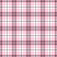 Foto op Plexiglas Tartan Roze tartan naadloze vector patronen. Geruite geruite textuur. Geometrische vierkante achtergrond voor stof