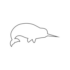 Cute narwhal icon