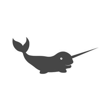 recommend clip art: Cute narwhal icon