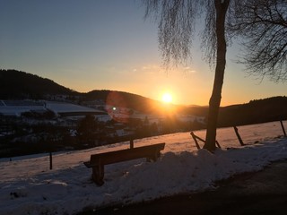 Sonnenuntergang im Schnee