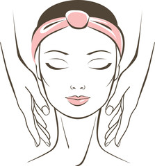 Face massage in spa salon