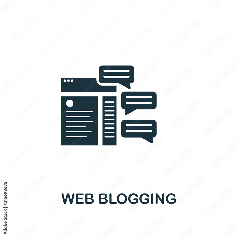Poster web blogging creative icon. simple element illustration. web blogging concept symbol design from onl
