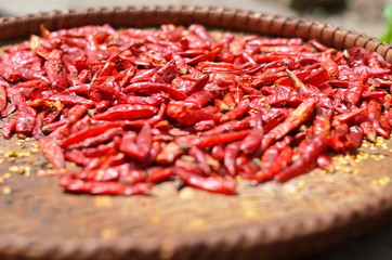 Red hot pepper on the Nepalese national dish