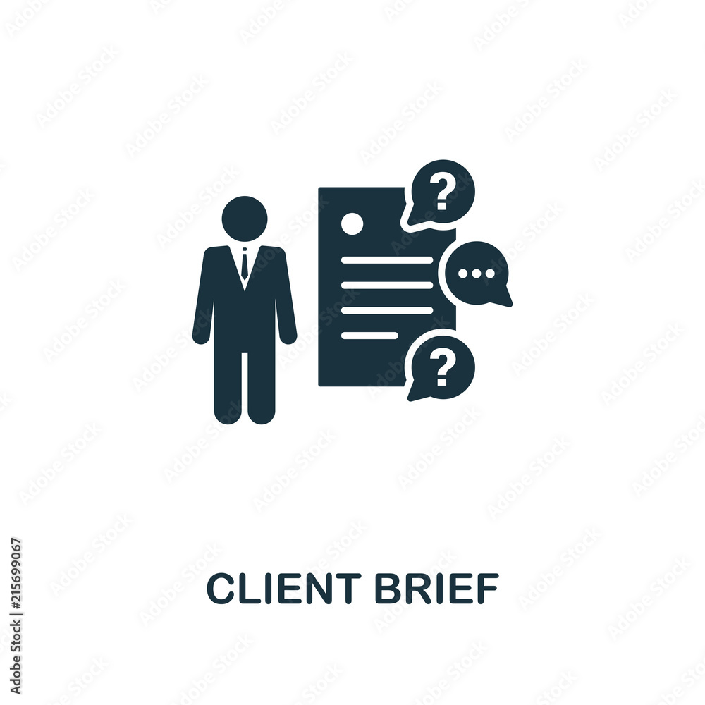 Poster client brief creative icon. simple element illustration. client brief concept symbol design from onl