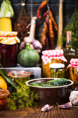 Marinated and Pickled organic vegetables,fermented food