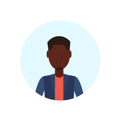 african american man avatar isolated faceless male cartoon character portrait flat vector illustration