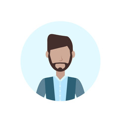 man beard mustache avatar isolated faceless male cartoon character portrait flat vector illustration