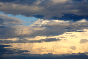 beautiful sky in the sunset