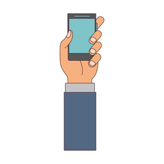 Hand with smartphone vector illustration graphic design