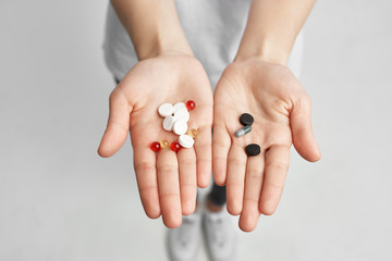 pills in hand