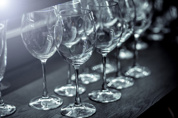 Crystal glass.Glasses of alcohol