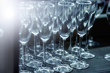 Crystal glass.Glasses of alcohol