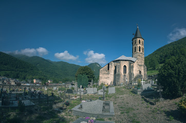 Fototapeta na wymiar Église de Aulus-les-Bains