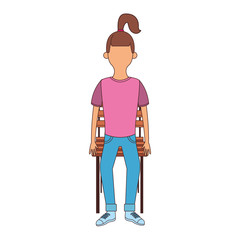 Woman seated on chair vector illustration graphic design