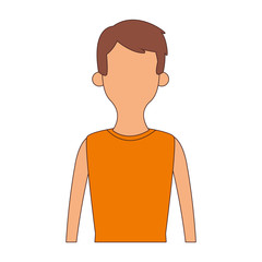 Young man cartoon profile vector illustration graphic design