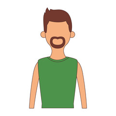 Young man cartoon profile vector illustration graphic design