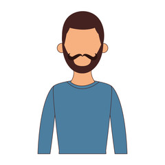 Young man cartoon profile vector illustration graphic design