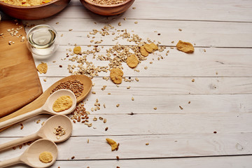 spices on wooden table