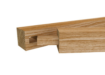 3D realistic render of boards with woodworking tenon inserted into a mortis. Isolated on white background