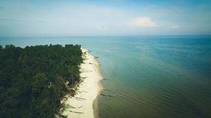 Aerial view of cape Kolka, Baltic sea, Latvia