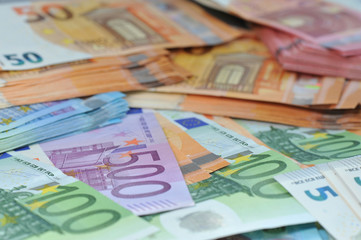 Euro, Banknoten, Geldscheine, Währung, Geld, Europäische Währungsunion, Europäische...