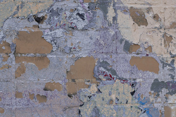Fragment of an old colored futuristic wall with scratches, cracks, spots. Abstract background. Design element