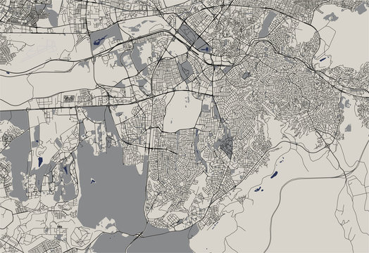 vector map of the city of Ankara, Turkey