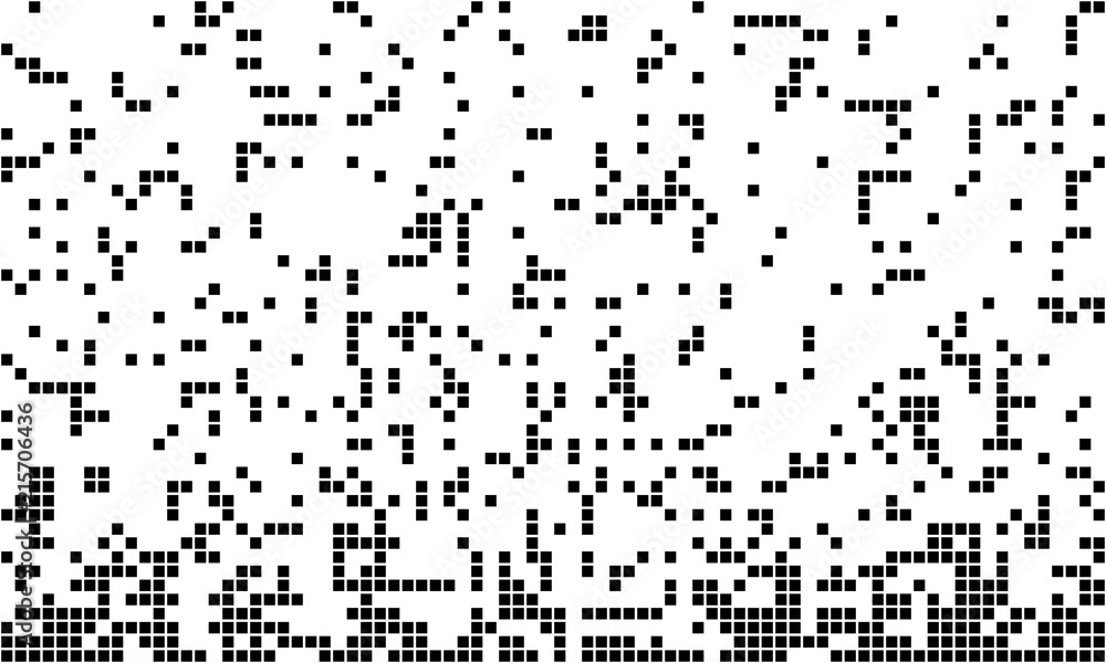 Poster Abstract pixel gradient background. Falling pixels. Geometric mosaic background. Vector Illustration.