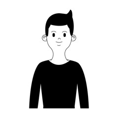 Young man cartoon profile vector illustration graphic design