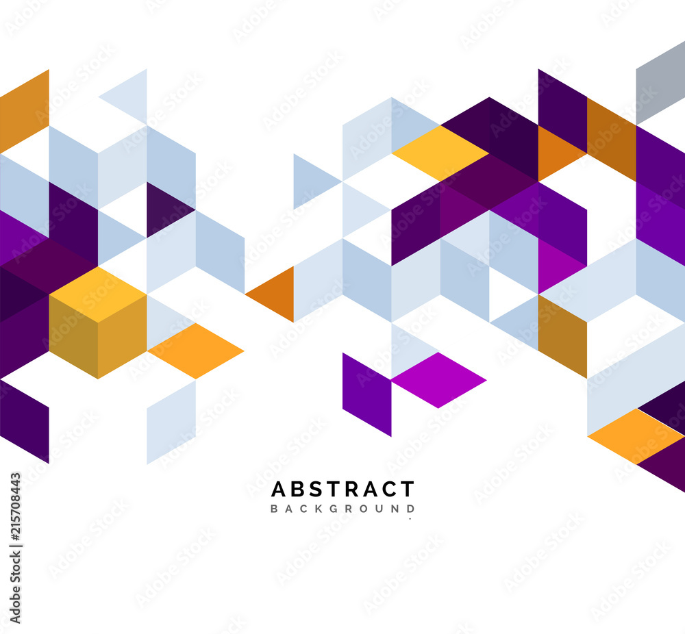 Aufkleber Abstract background with color cubes and grid