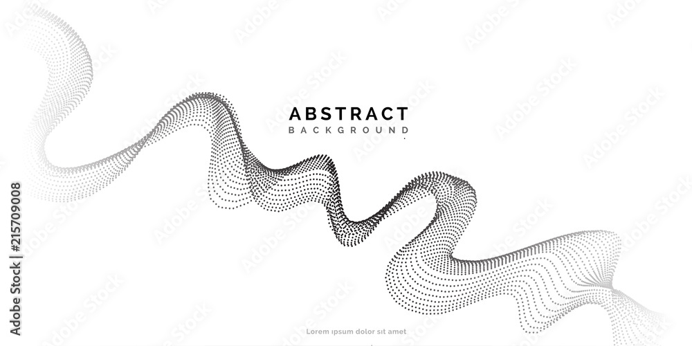 Poster Abstract background with dots lines. Vector particles. Halftone wavy line For business, science, technology design