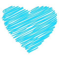 Heart blue hand drawn sketch stock vector