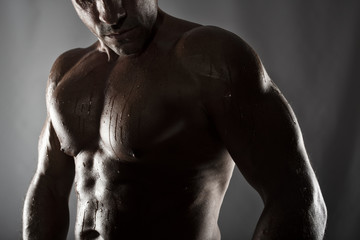 Muscular of a body building trainer man