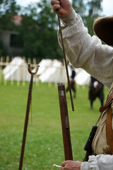 Shooting exercises were organized with old rifles that were still primitively loaded
