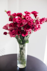 Large bouquet of lisianthus.