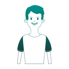 Young man cartoon profile vector illustration graphic design