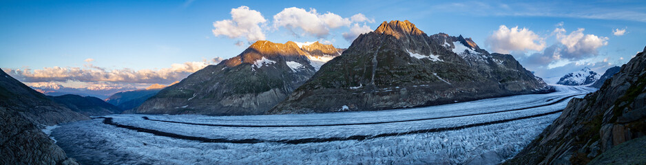 Panoramic view of Aletsch glacier