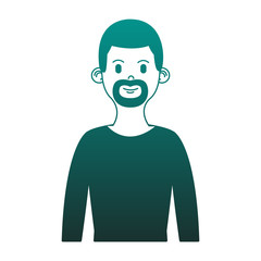 Young man cartoon profile vector illustration graphic design