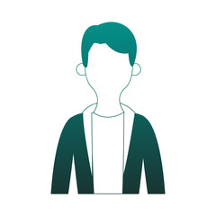Young man cartoon profile vector illustration graphic design