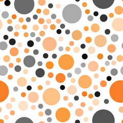 Dark Orange vector seamless backdrop with dots.