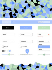 Light Blue, Green vector style guide with triangles.