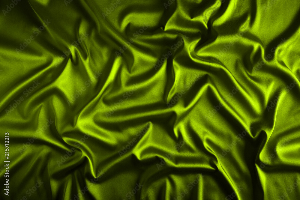 Wall mural green satin