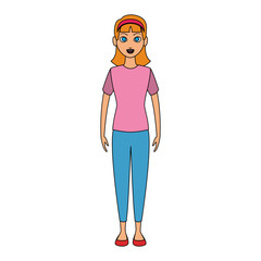 Young woman cartoon vector illustration graphic design