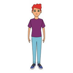 Young man cartoon vector illustration graphic design