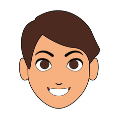 Young man face cartoon vector illustration graphic design