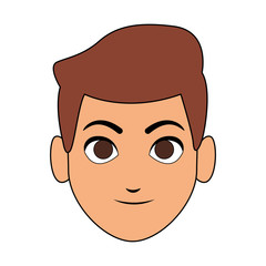Young man face cartoon vector illustration graphic design