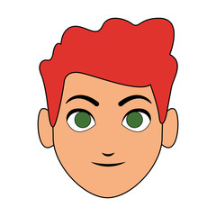 Fototapeta premium Young man face cartoon vector illustration graphic design